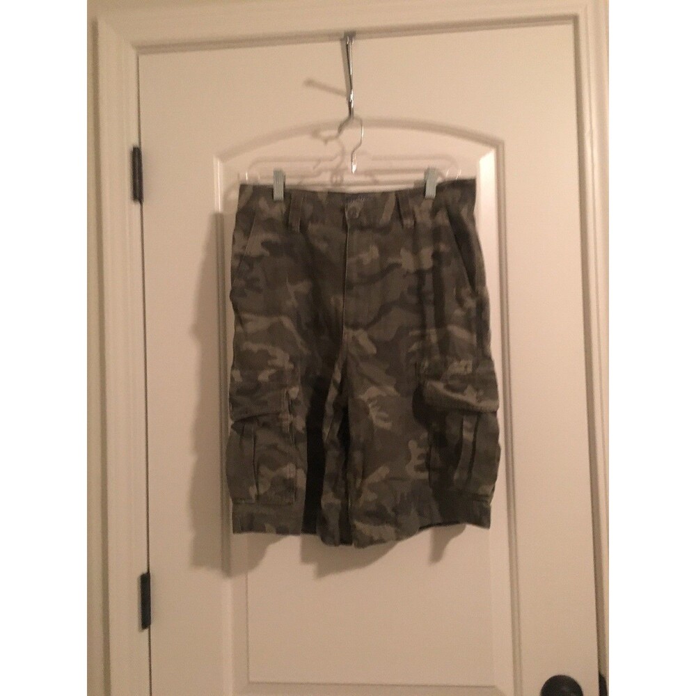 Premier International Shorts Mens Size 32 Green Camouflage Cargo Casual
